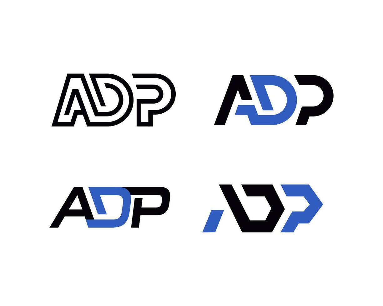 vecteur ensemble marque de lettre adp lettre icône logo conception modèle