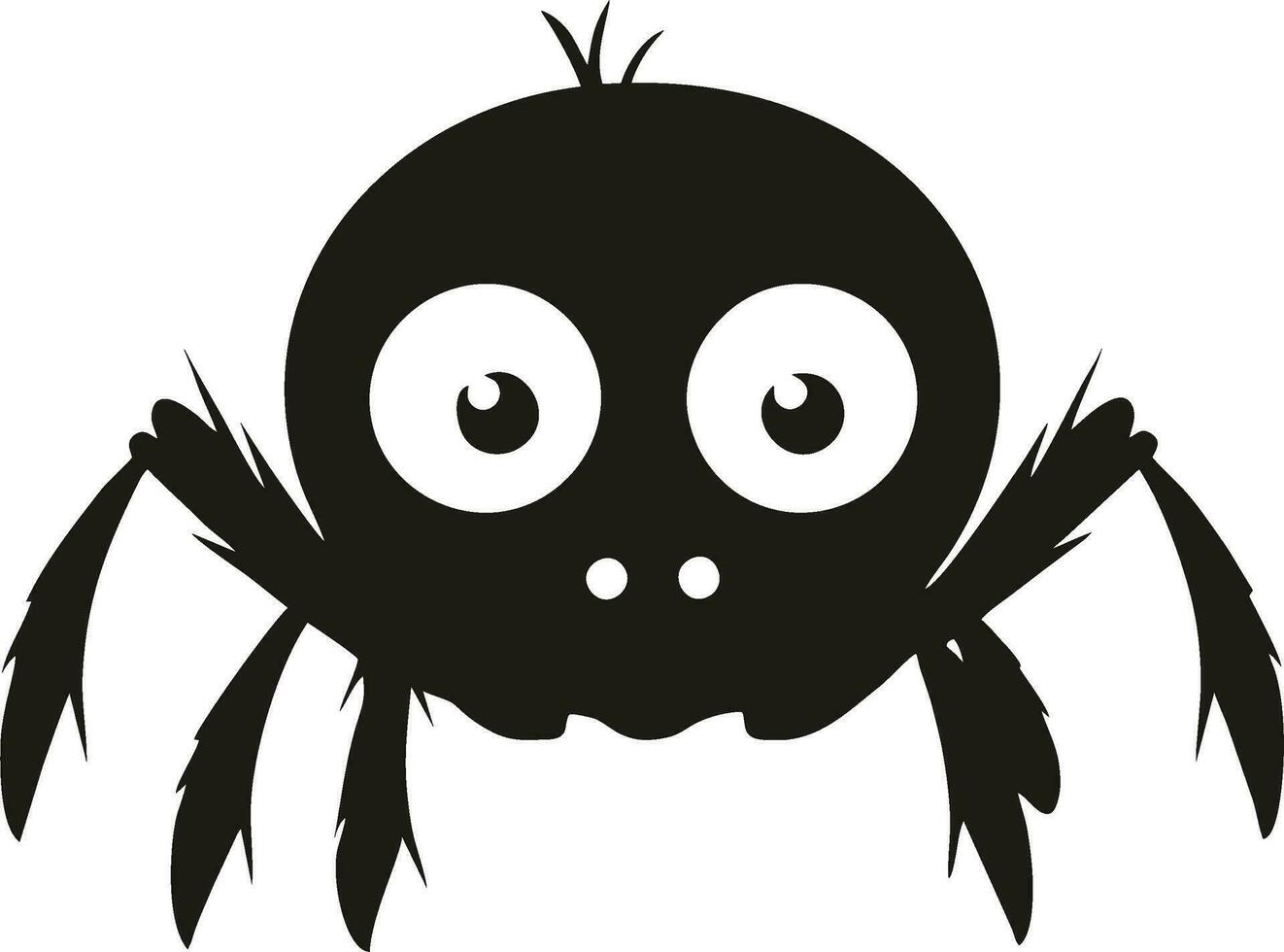 mignonne bébé araignée silhouette vecteur