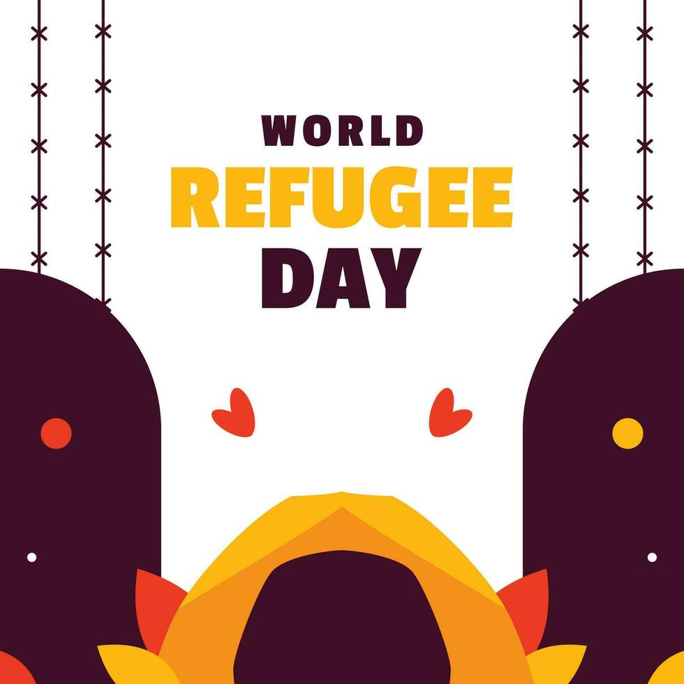 monde réfugié journée illustration conception vecteur