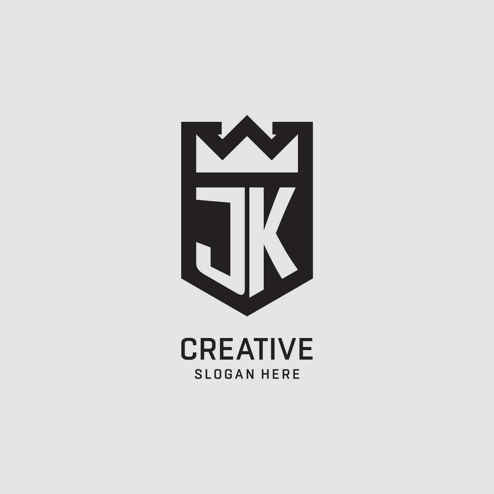 initiale jk logo bouclier forme, Créatif esport logo conception vecteur