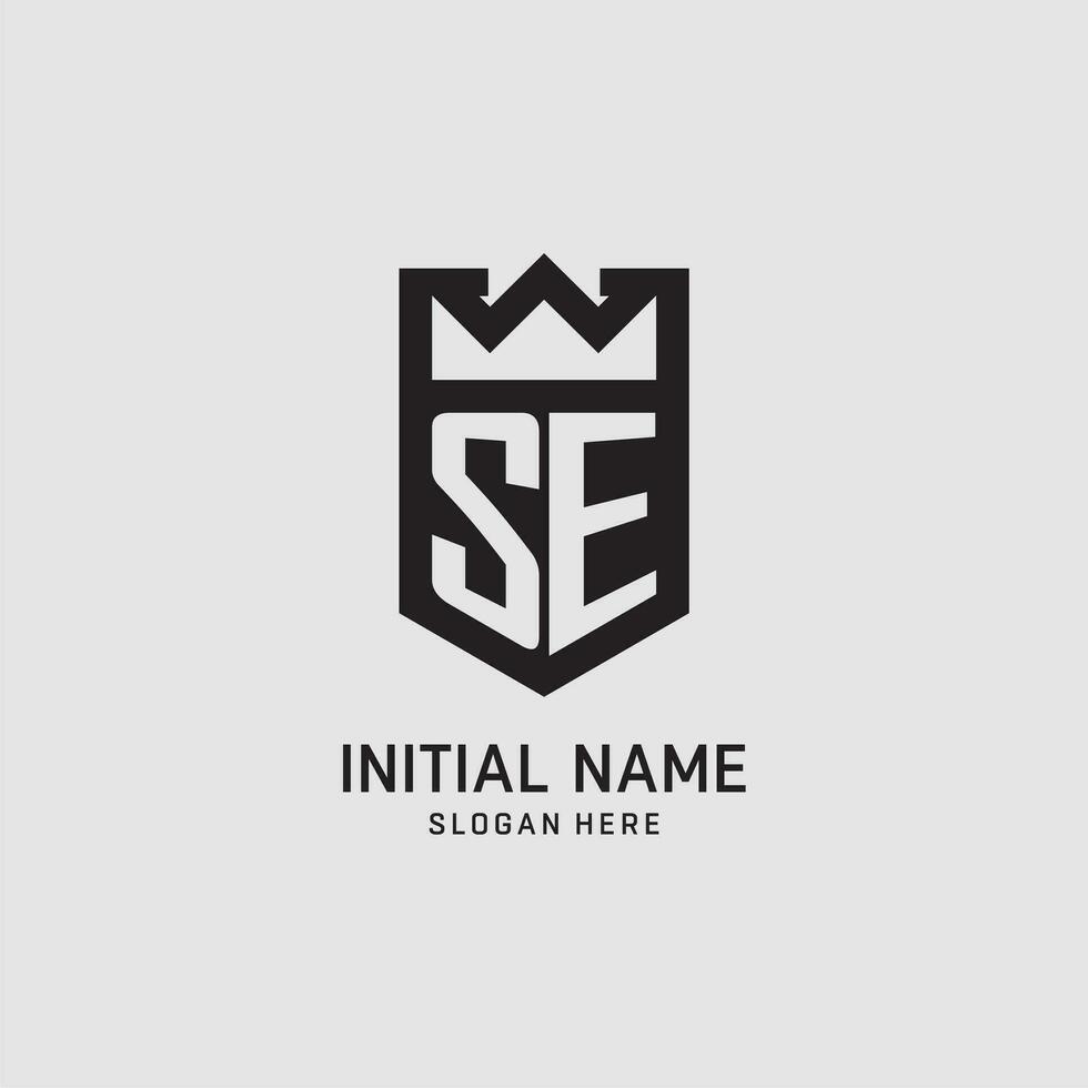 initiale se logo bouclier forme, Créatif esport logo conception vecteur