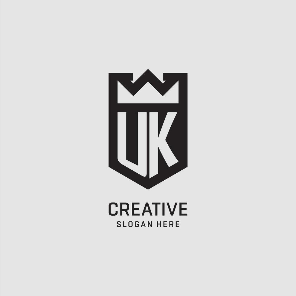 initiale Royaume-Uni logo bouclier forme, Créatif esport logo conception vecteur