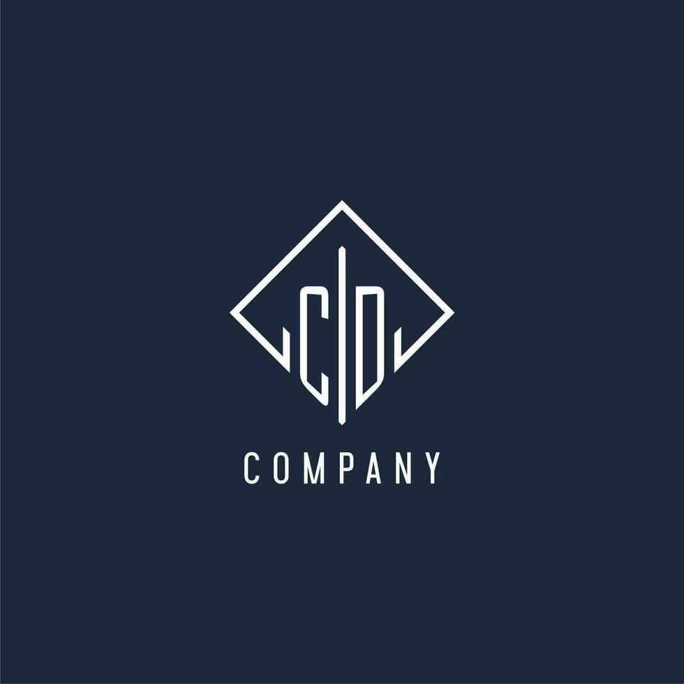 CD initiale logo avec luxe rectangle style conception vecteur