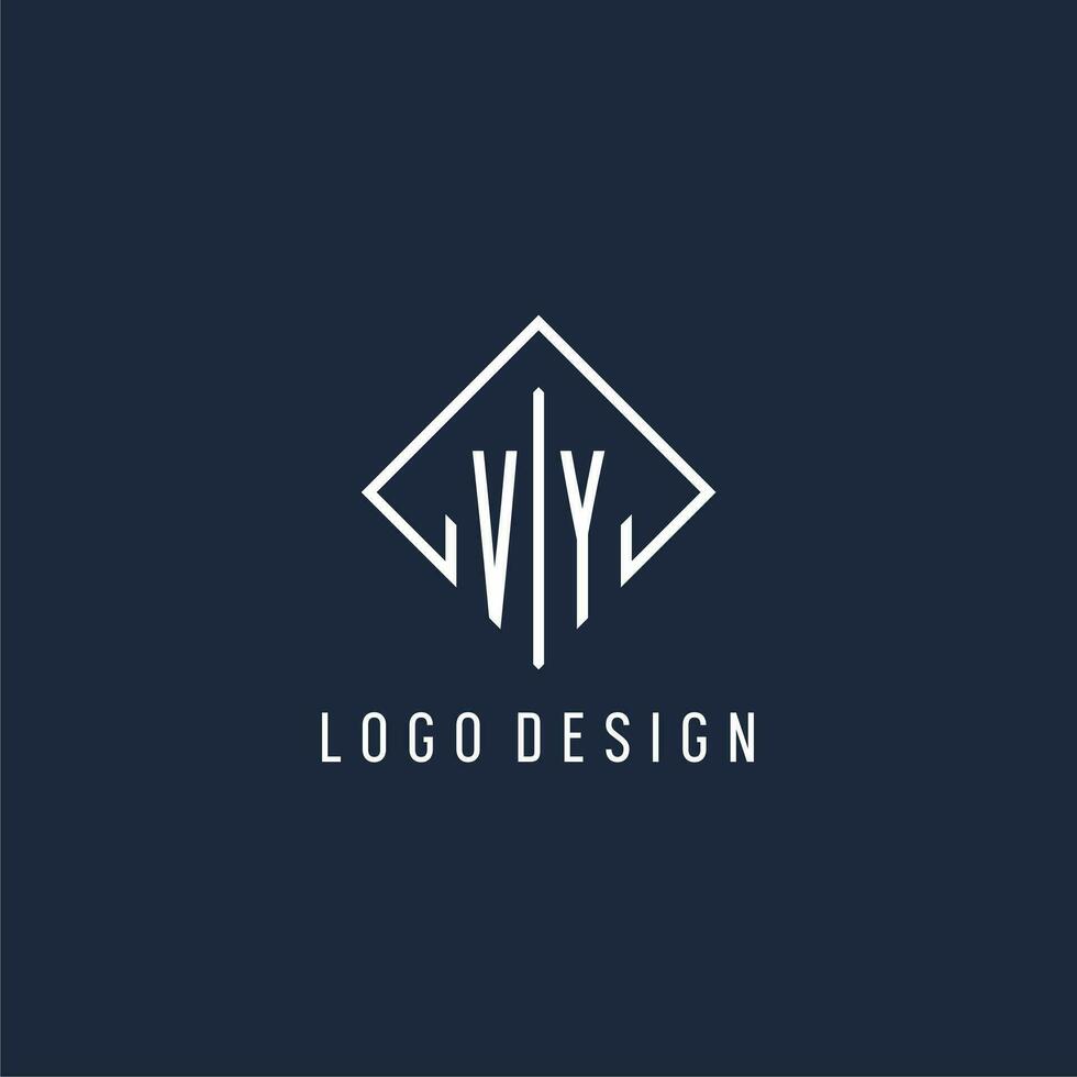 vy initiale logo avec luxe rectangle style conception vecteur