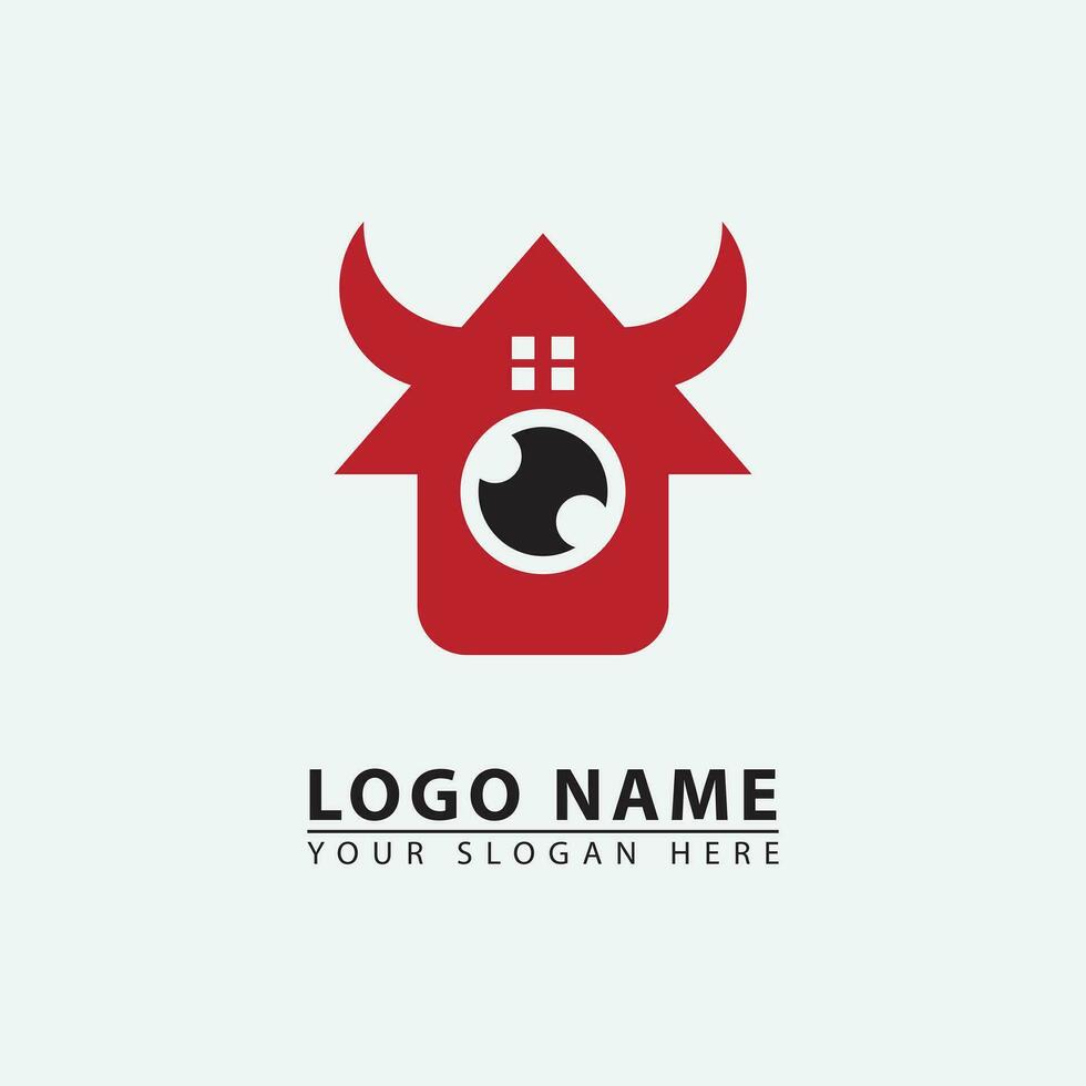 moderne diable maison logo icône. vecteur