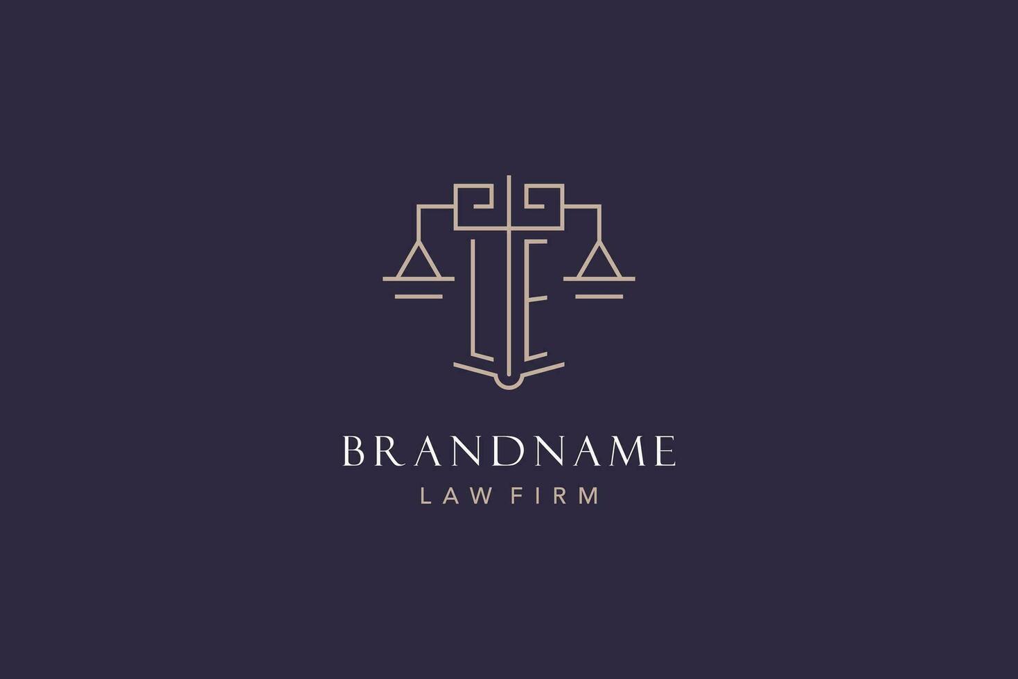 initiale lettre le logo avec échelle de Justice logo conception, luxe légal logo géométrique style vecteur