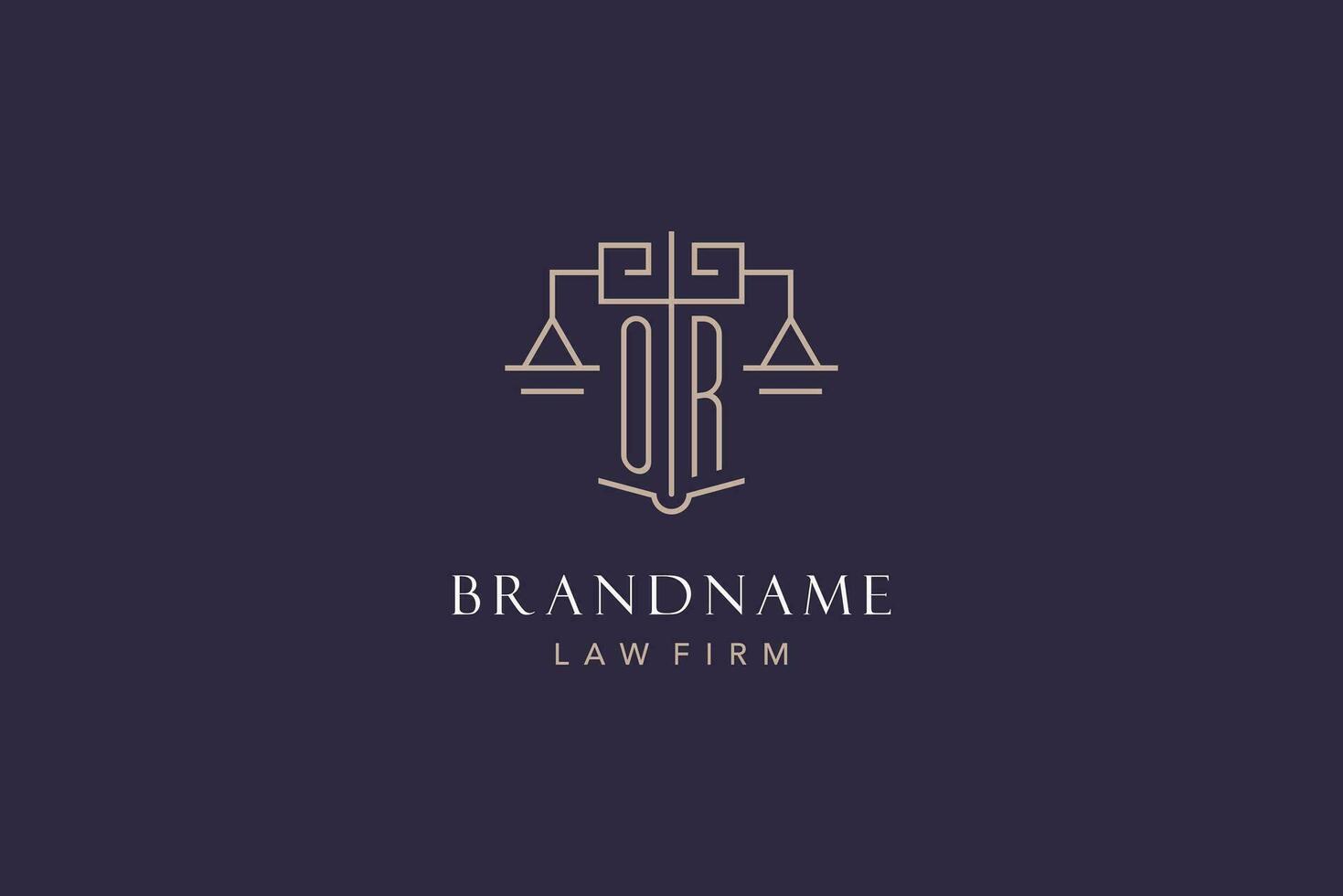 initiale lettre ou logo avec échelle de Justice logo conception, luxe légal logo géométrique style vecteur