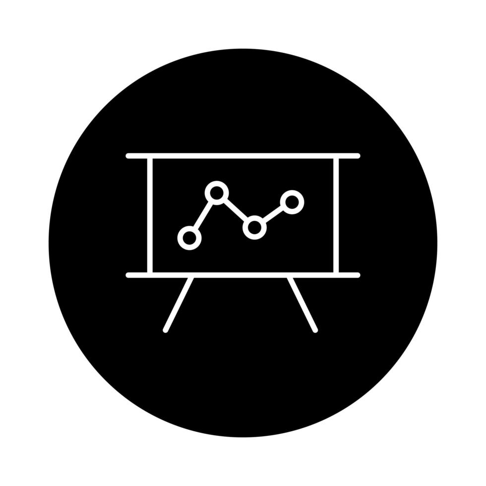 paper board avec bloc de statistiques et icône de style de ligne vecteur