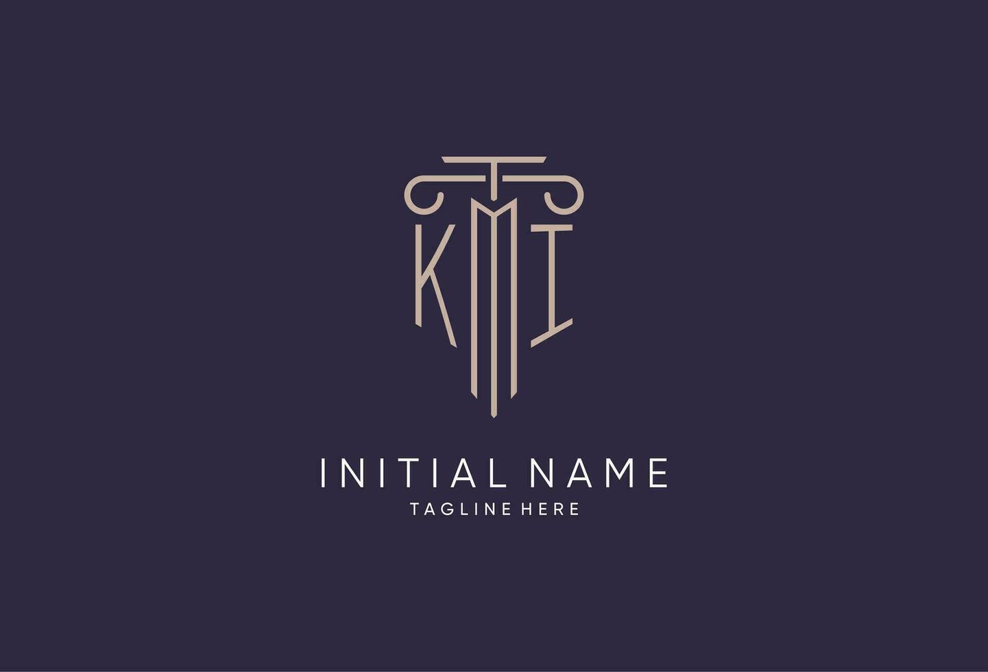 ki logo initiale pilier conception avec luxe moderne style meilleur conception pour légal raffermir vecteur