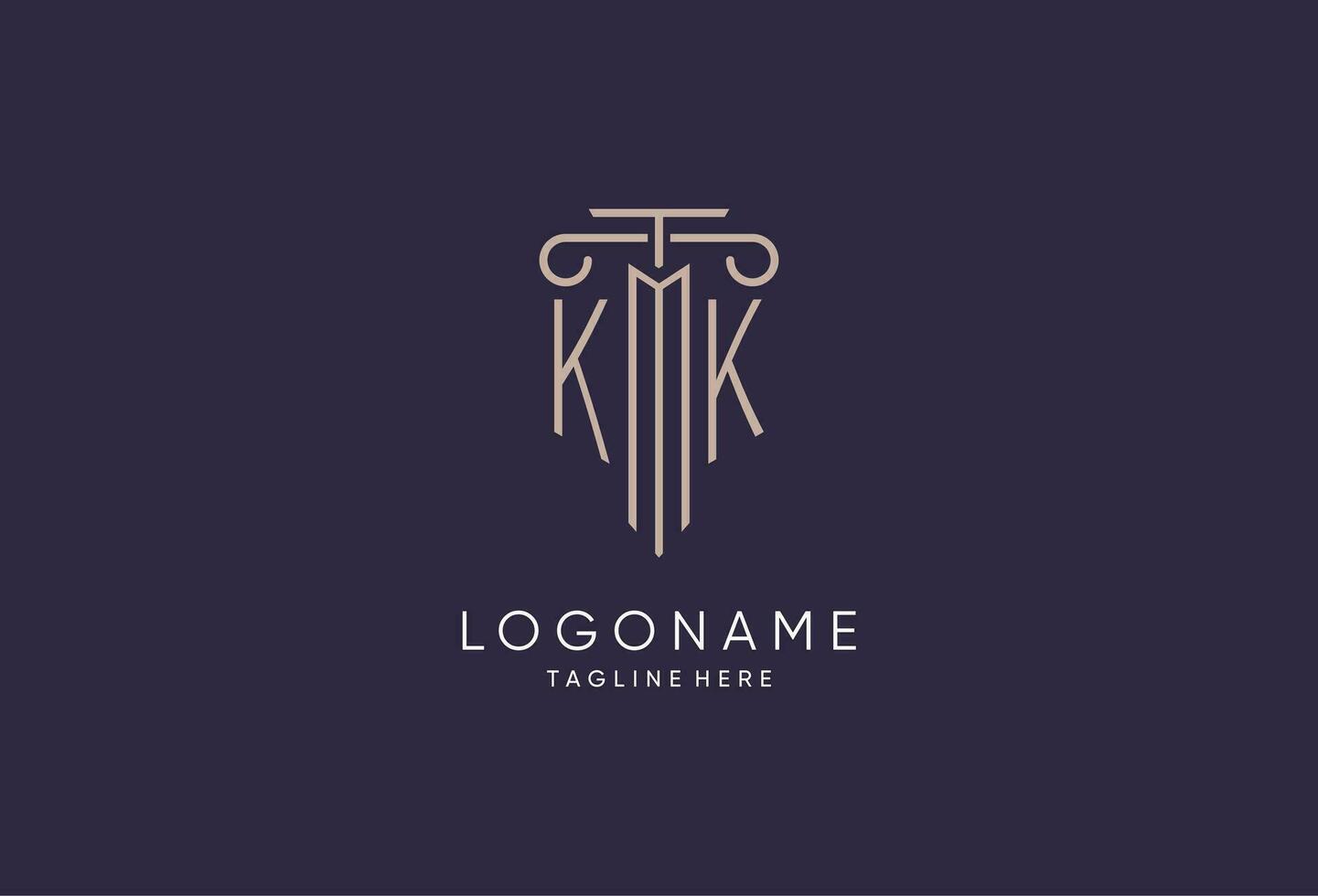 kk logo initiale pilier conception avec luxe moderne style meilleur conception pour légal raffermir vecteur