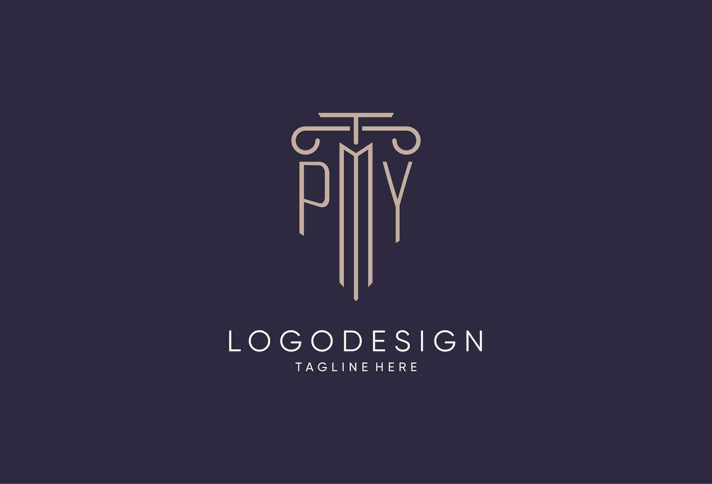 py logo initiale pilier conception avec luxe moderne style meilleur conception pour légal raffermir vecteur