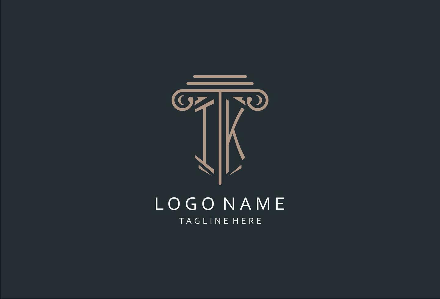 je monogramme logo avec pilier forme icône, luxe et élégant conception logo pour loi raffermir initiale style logo vecteur