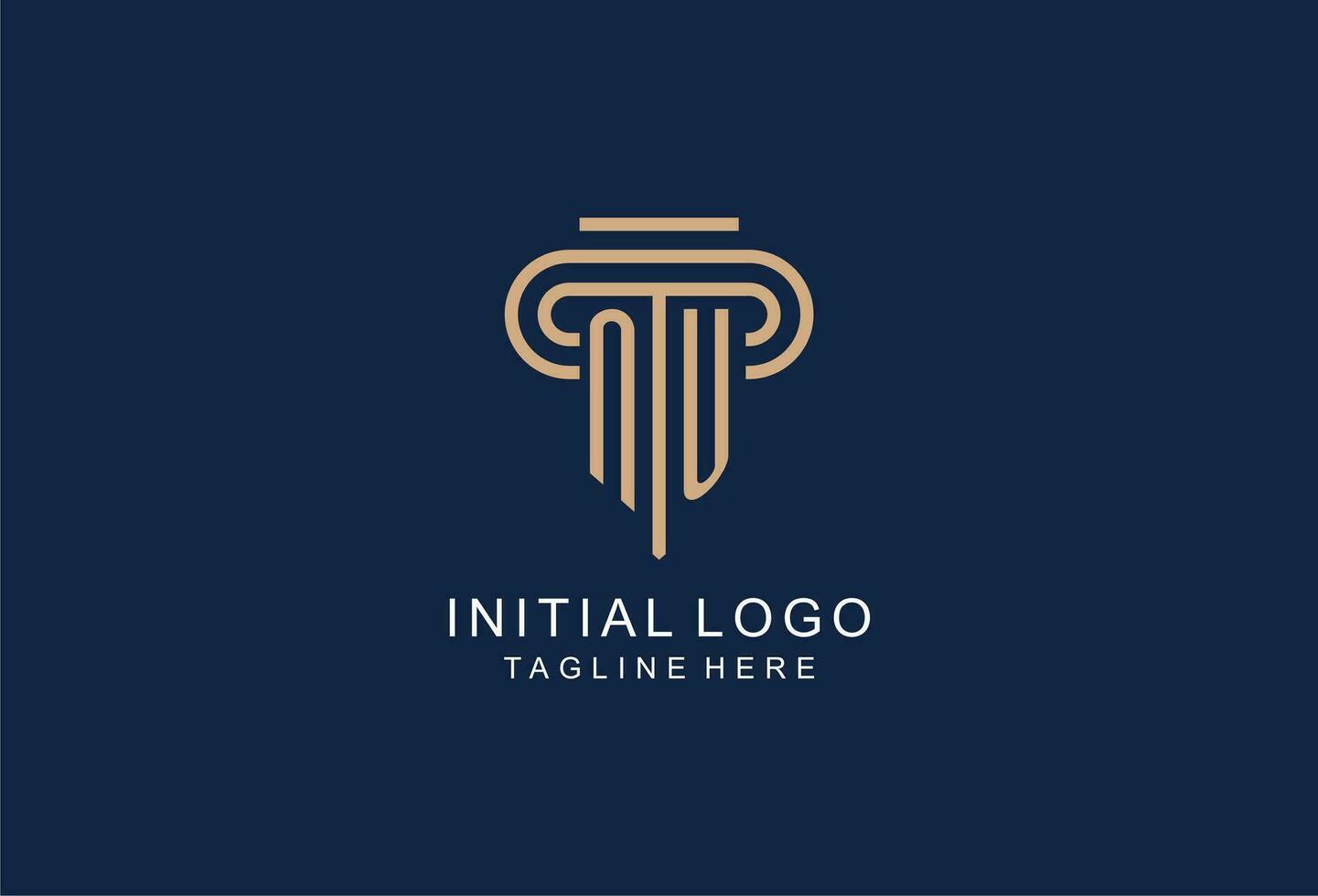 nu initiale pilier logo, élégant et luxe loi raffermir logo vecteur