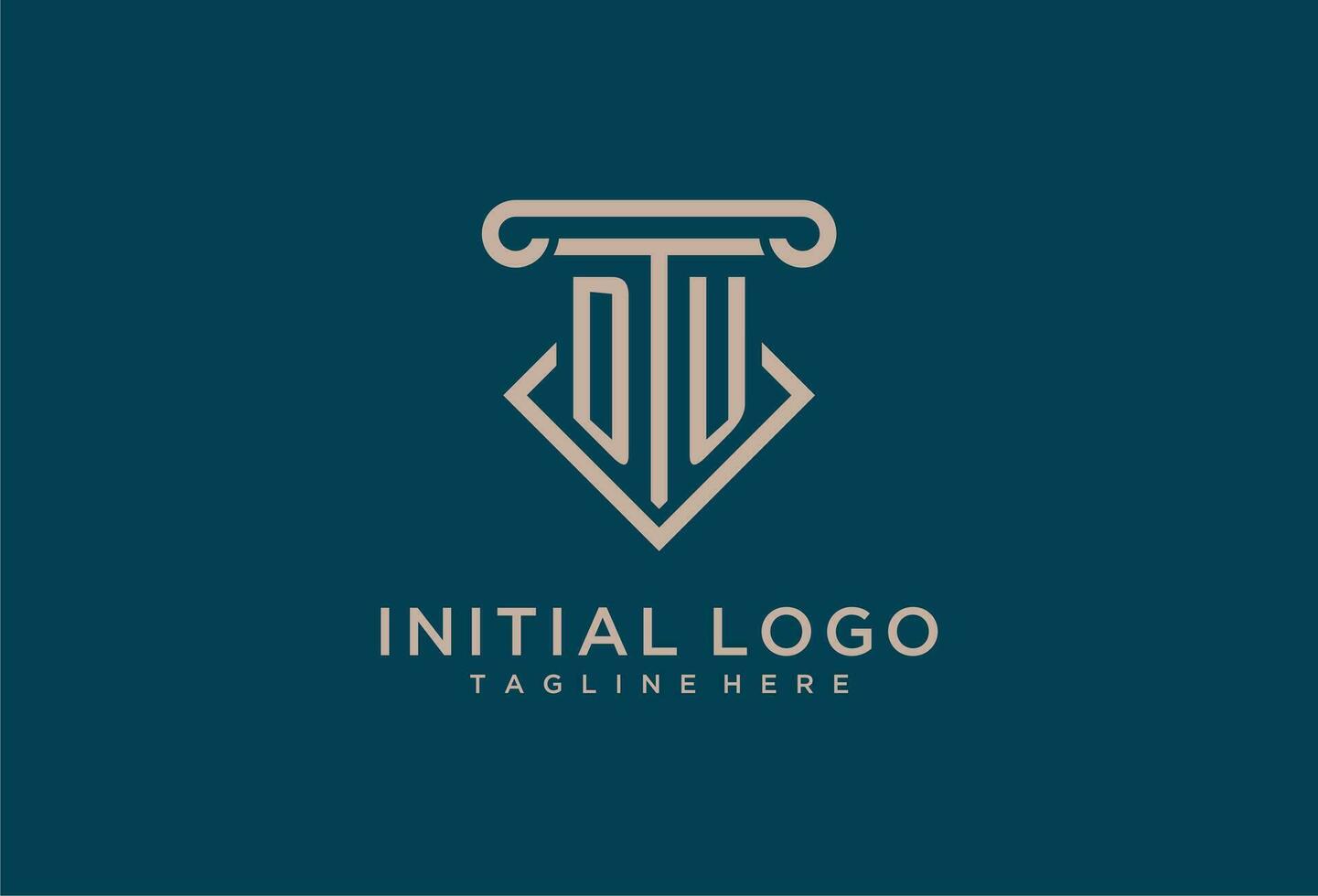 du initiale avec pilier icône conception, nettoyer et moderne avocat, légal raffermir logo vecteur
