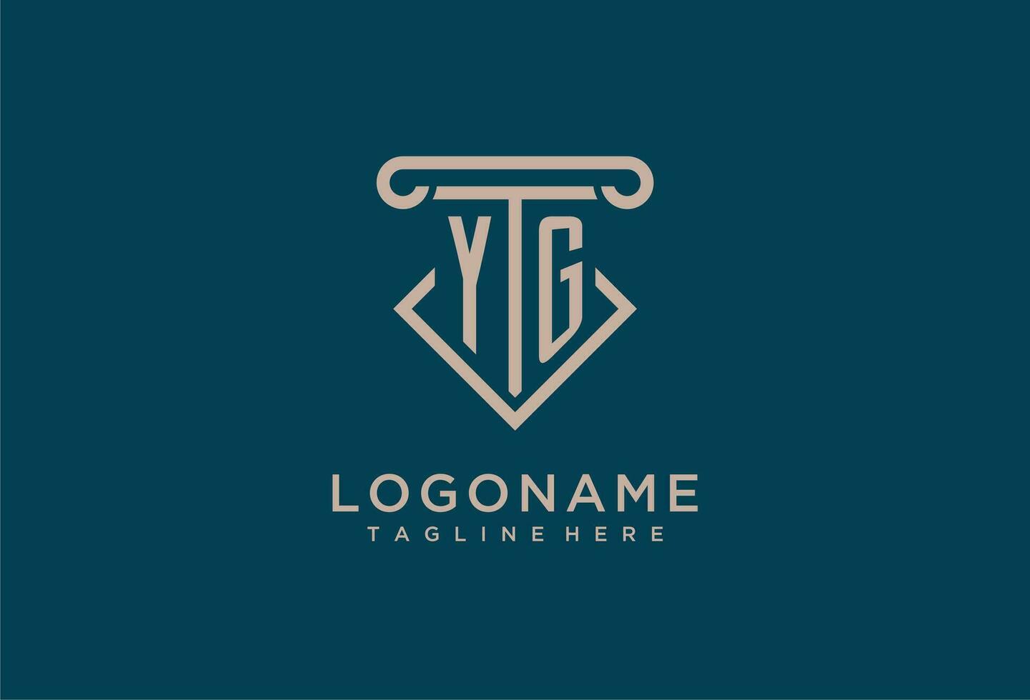 yg initiale avec pilier icône conception, nettoyer et moderne avocat, légal raffermir logo vecteur