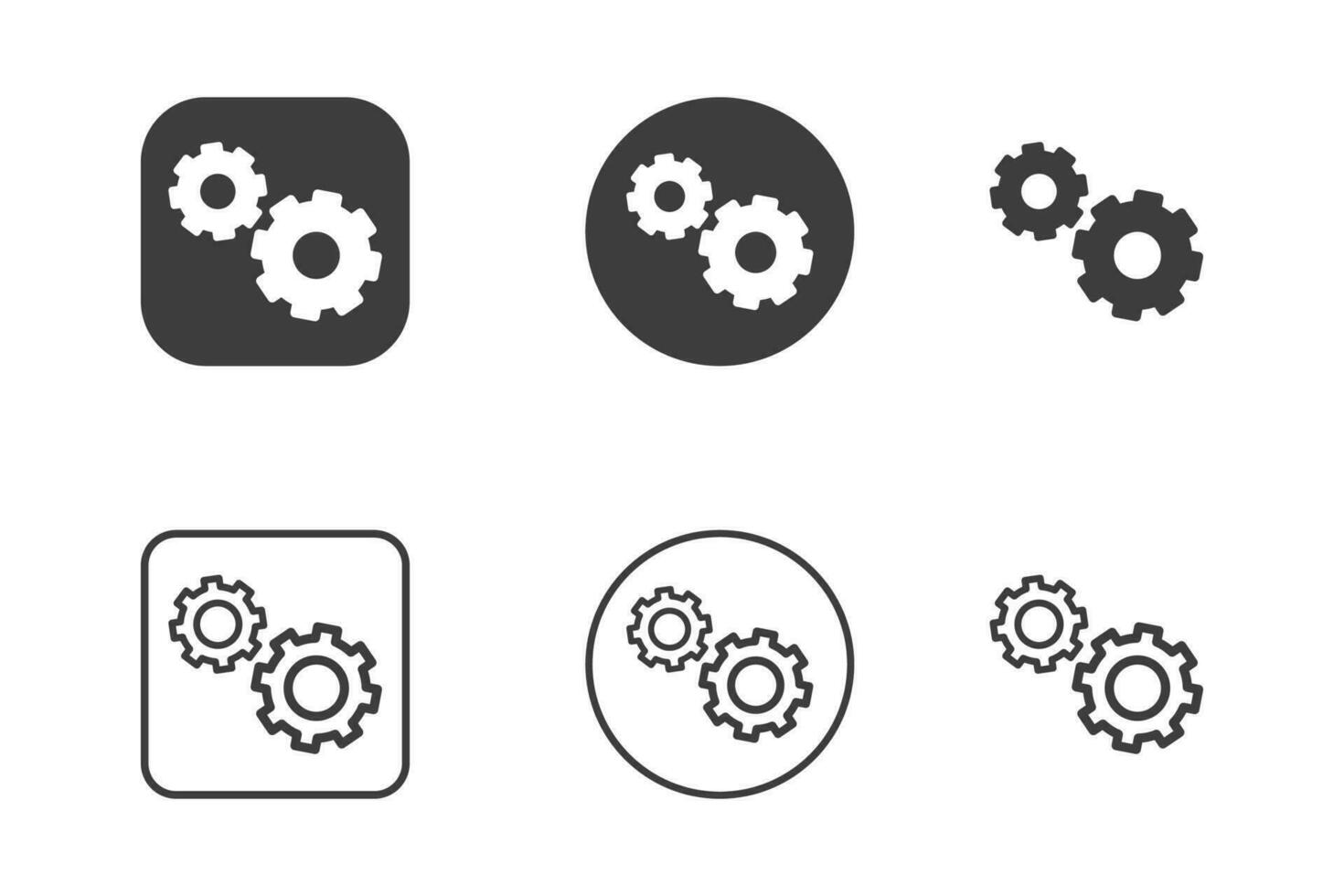 réglage icône conception 6 variantes. isolé sur blanc Contexte. vecteur