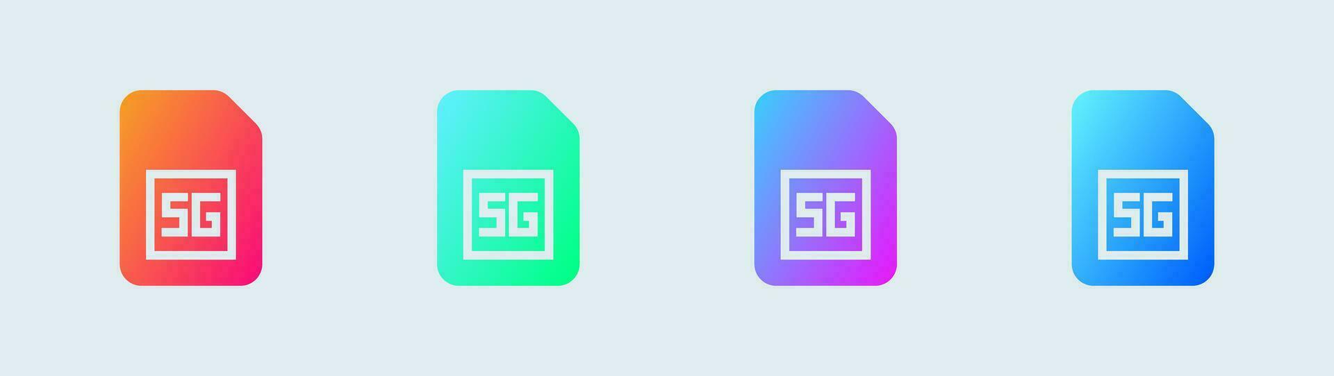 5 génération solide icône dans pente couleurs. réseau panneaux vecteur illustration.