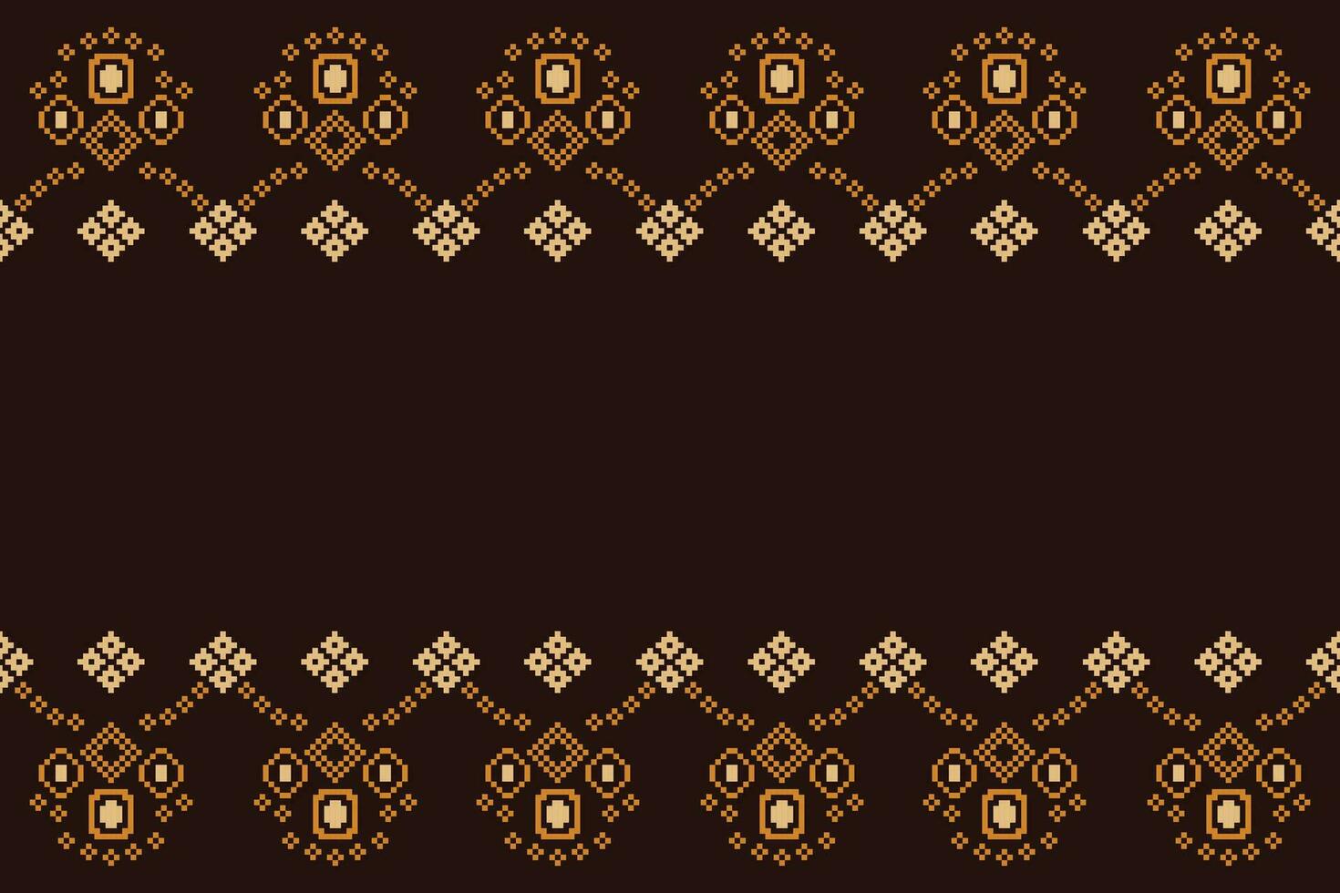 ethnique géométrique en tissu modèle traverser point.ikat broderie ethnique Oriental pixel modèle marron Contexte. abstrait, vecteur, illustration. texture, vêtements, écharpe, décoration, motifs, soie fond d'écran. vecteur