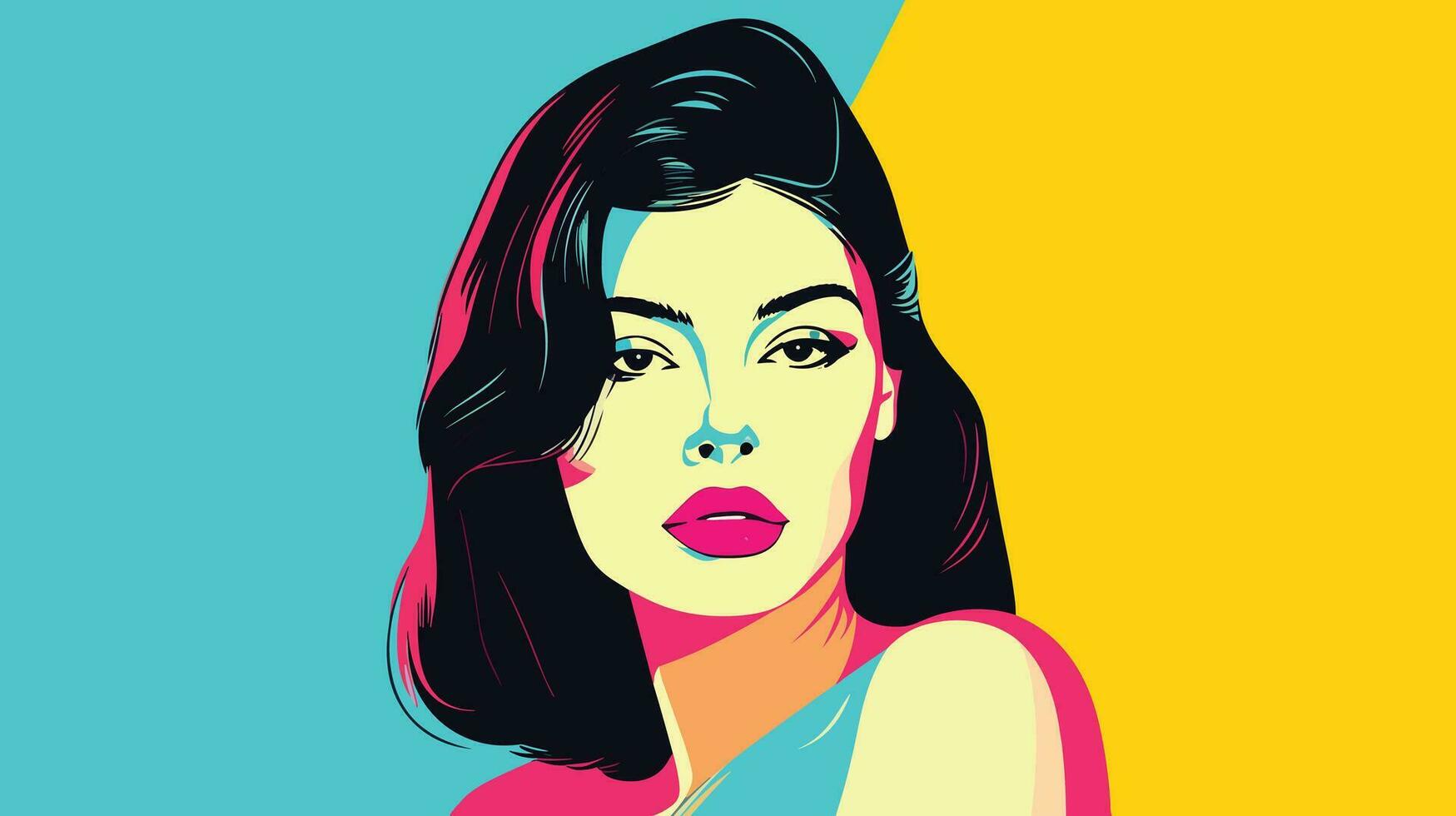 Jeune femme pop art vecteur illustration