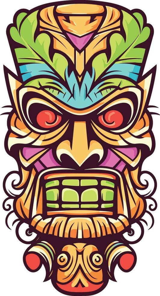 tiki festival, tiki homme vecteur illustration, tiki homme art pour T-shirt conception, autocollant et mur art