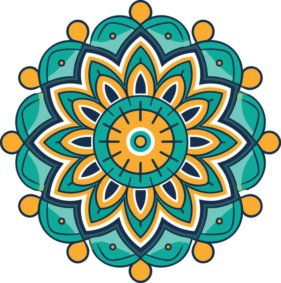 magnifique et coloré mandala art illustration pour mur décor, autocollants et décoration vecteur