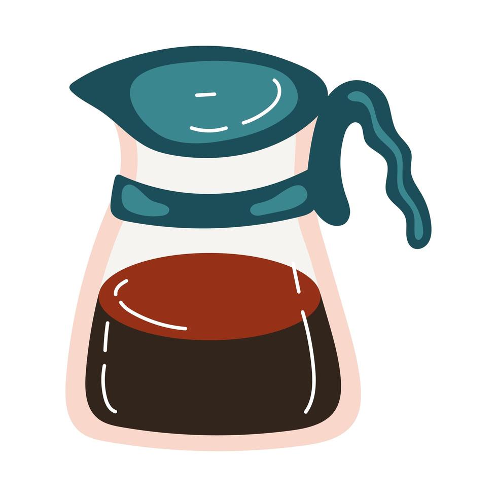 café en théière boisson icône de style forme libre vecteur