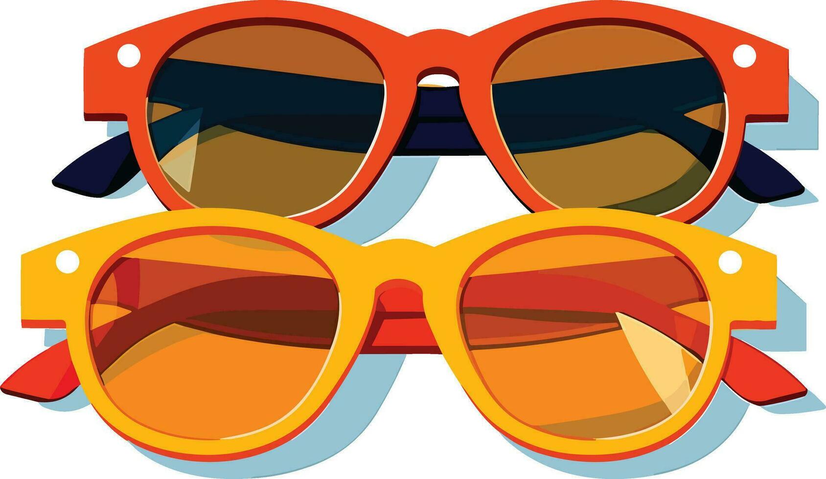 Orange nuances refroidissement œil des lunettes vecteur illustration