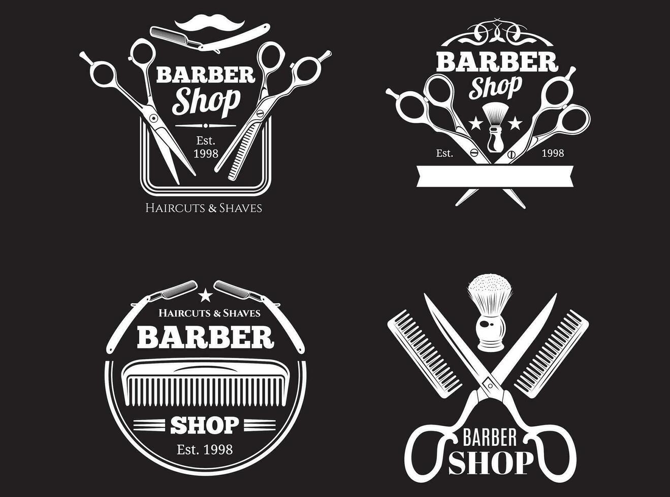 coiffeur magasin logo conception avec Contexte vecteur