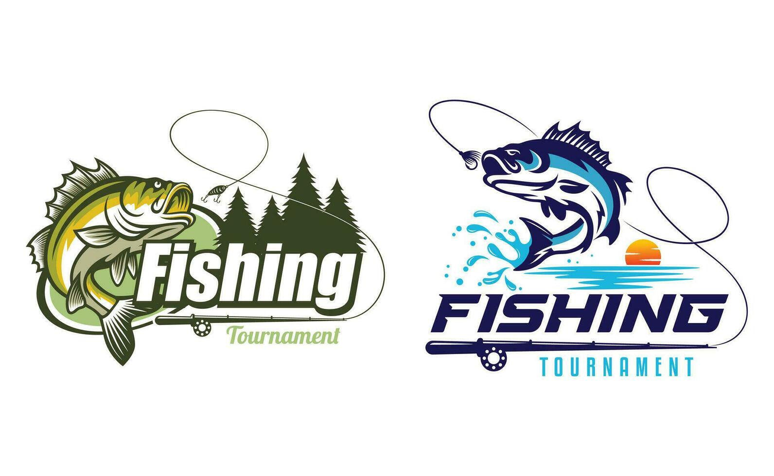 pêche tournoi logo dessins vecteur