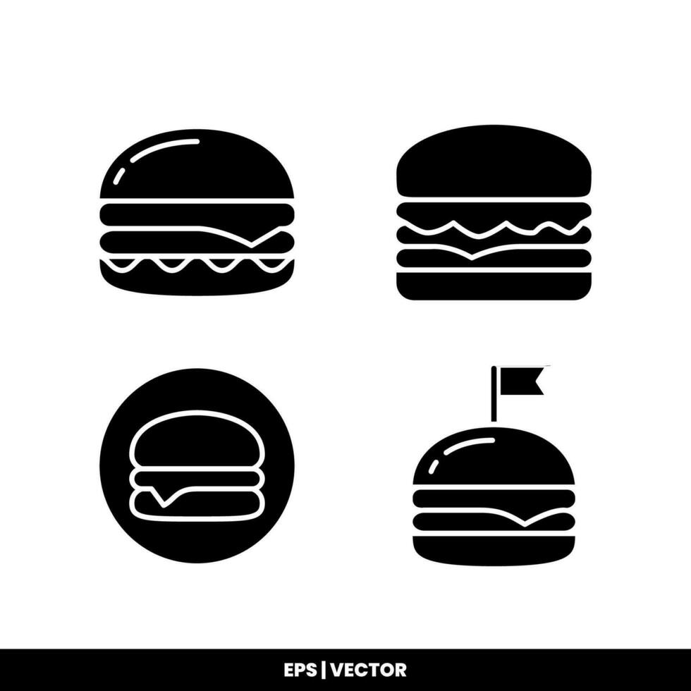 modèle de logo d'illustration vectorielle icône burger vecteur