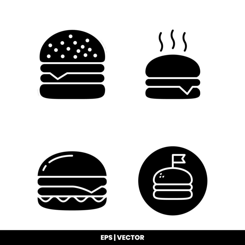 modèle de logo d'illustration vectorielle icône burger vecteur