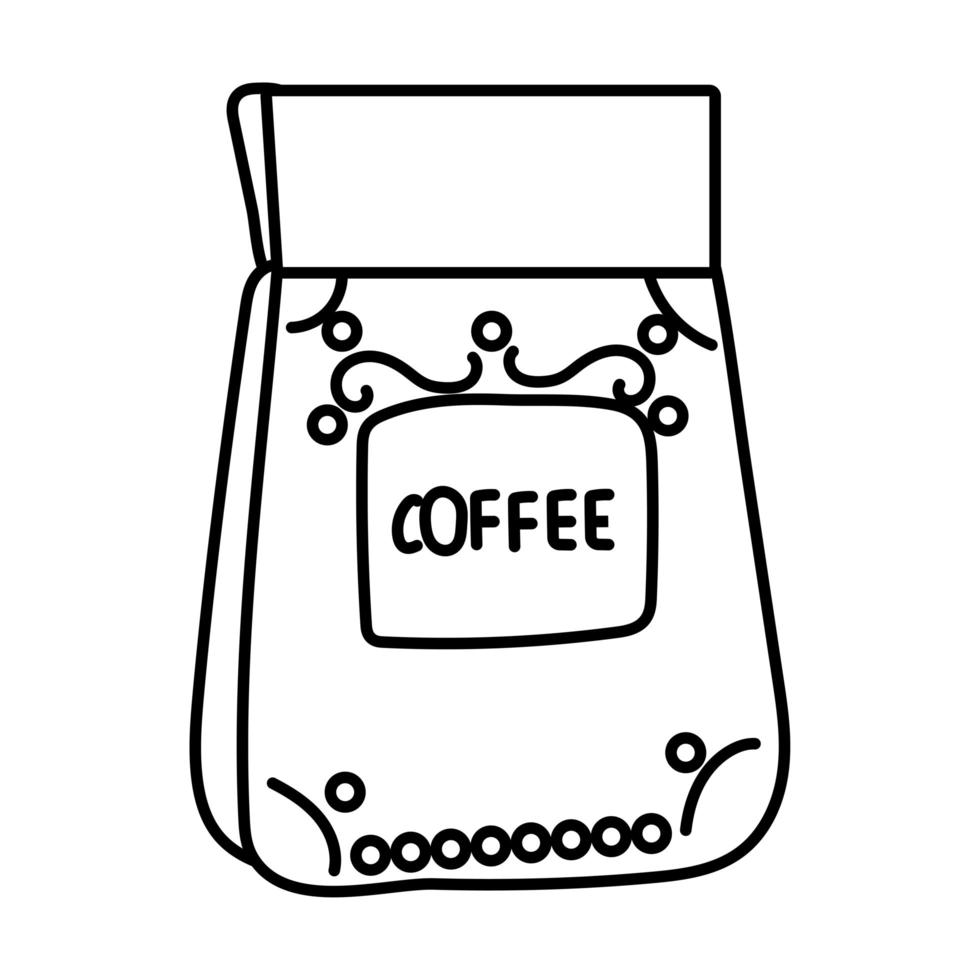 icône de style de ligne de produit de sac à café vecteur