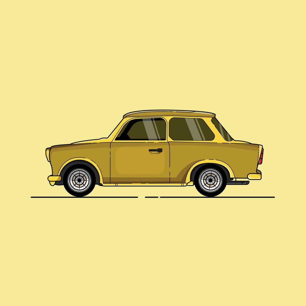 vieux ancien voiture, plat illustration art vecteur