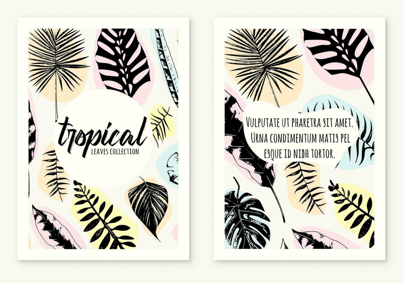 modèle affiche illustration tropical les plantes et feuilles, main tiré style, contour esquisser. la toile bannière. vecteur