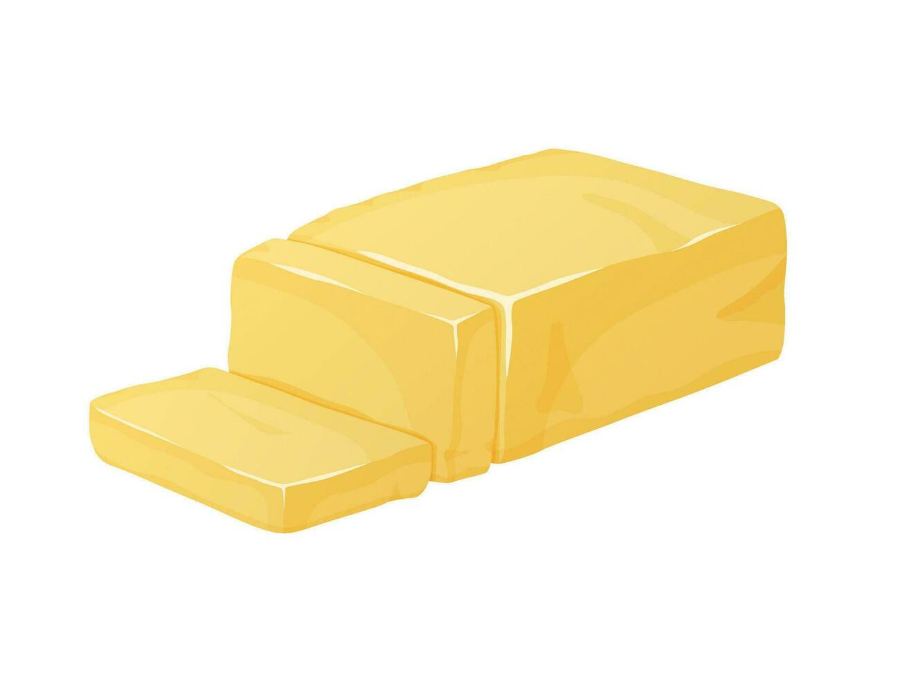 brique de beurre. margarine ou Lait beurre blocs. laitier petit déjeuner aliments. vecteur
