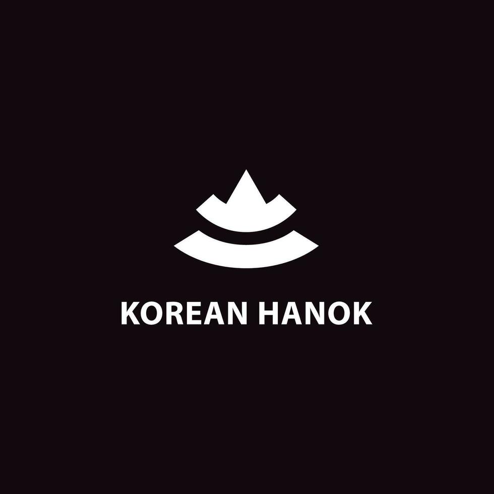 hanok coréen traditionnel maison logo icône illustration conception vecteur