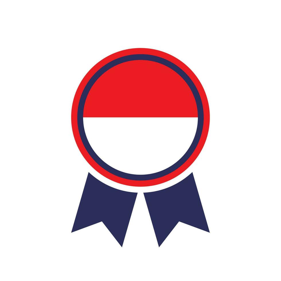 badge avec Indonésie pays drapeau dans arrondi forme plat conception vecteur illustration gratuit