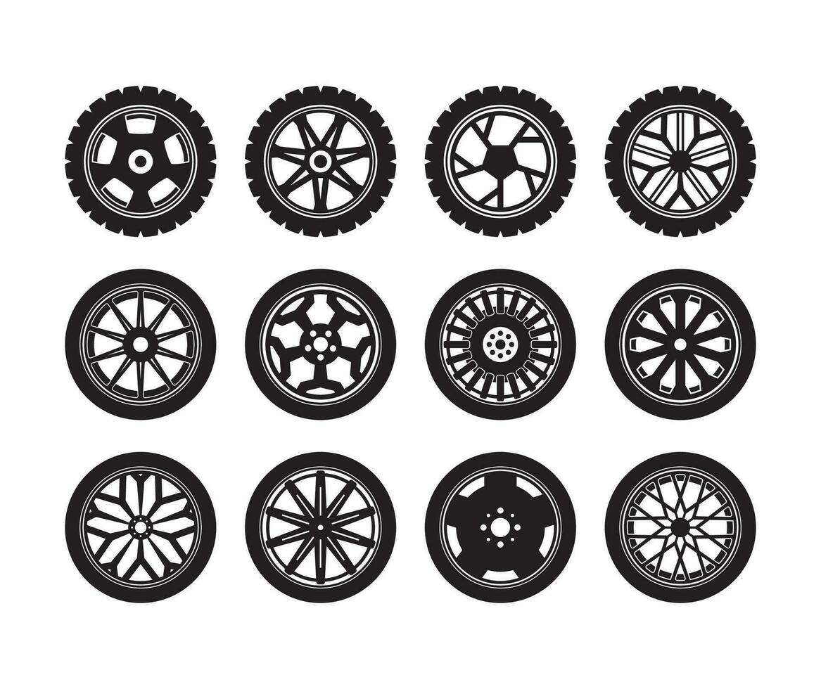 pneu et roues vecteur collection ensemble
