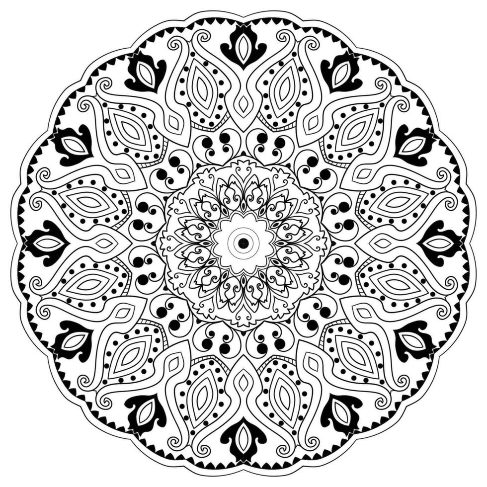 fleur mandala. ancien décoratif éléments. Oriental modèle, vecteur illustration. islam, ottoman motifs. coloration livre page