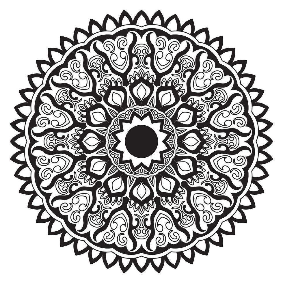 fleur mandala. ancien décoratif éléments. Oriental modèle, vecteur illustration. islam, ottoman motifs. coloration livre page