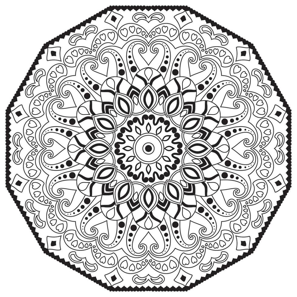 mandala dessin pour coloration noir lignes. blanc Contexte vecteur