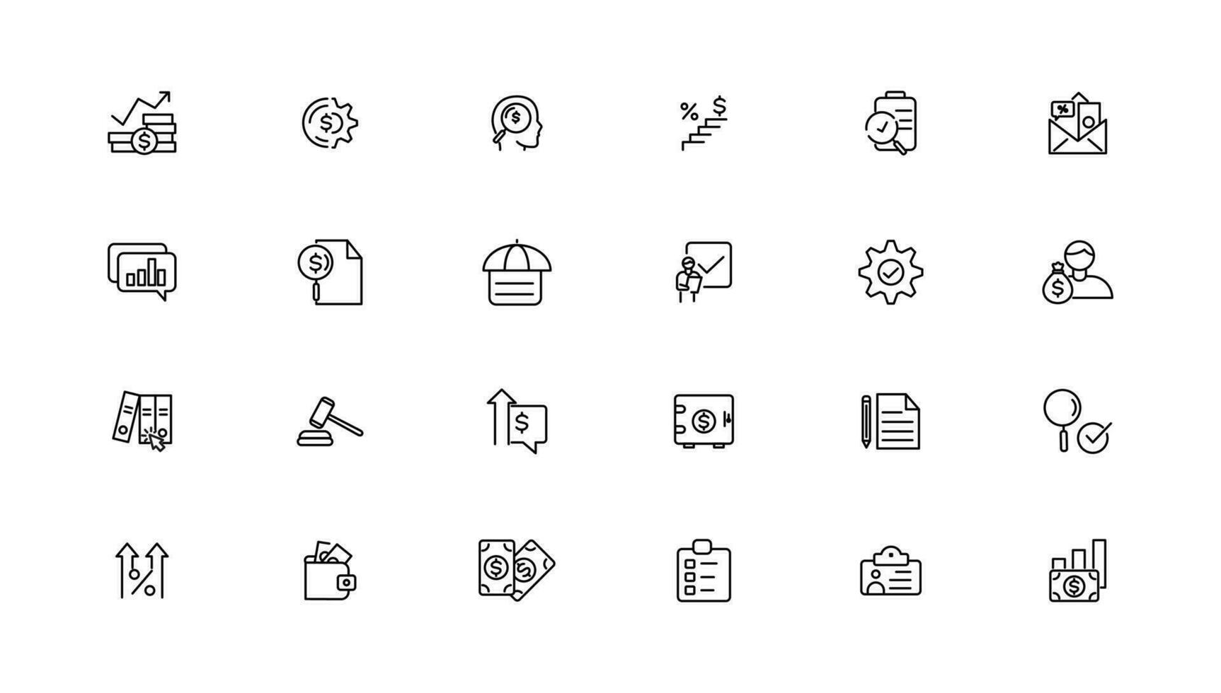 les taxes et comptabilité ligne Icônes collection. gros ui icône ensemble dans une plat conception. mince contour Icônes paquet. vecteur illustration.