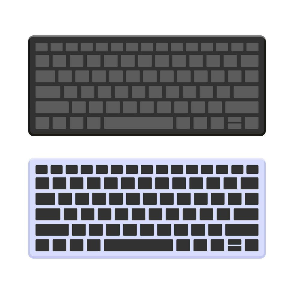 vecteur moderne ordinateur clavier isolé sur blanc arrière-plan, blanc et noir ordinateur clavier, La technologie