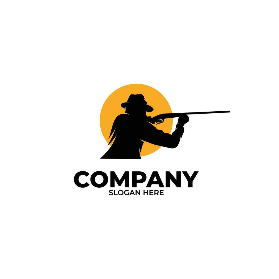 silhouette de chasse logo conception vecteur