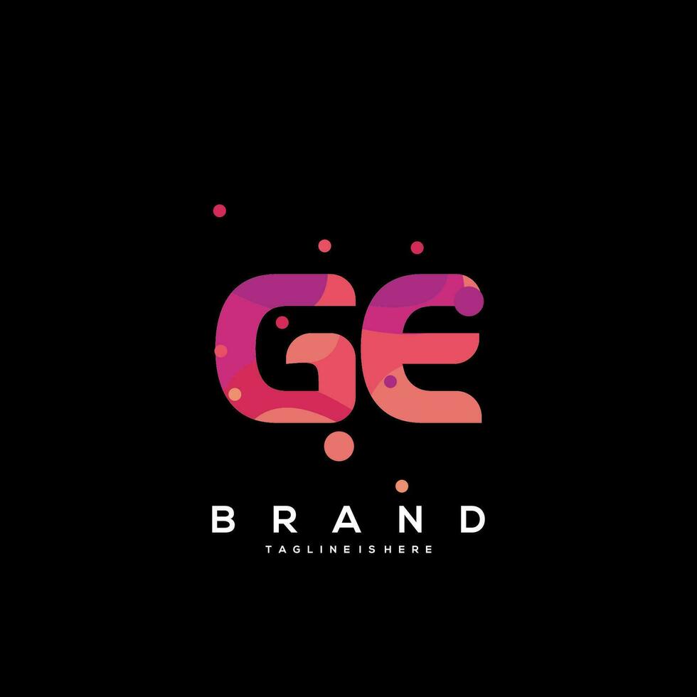 ge initiale logo avec coloré modèle vecteur. vecteur