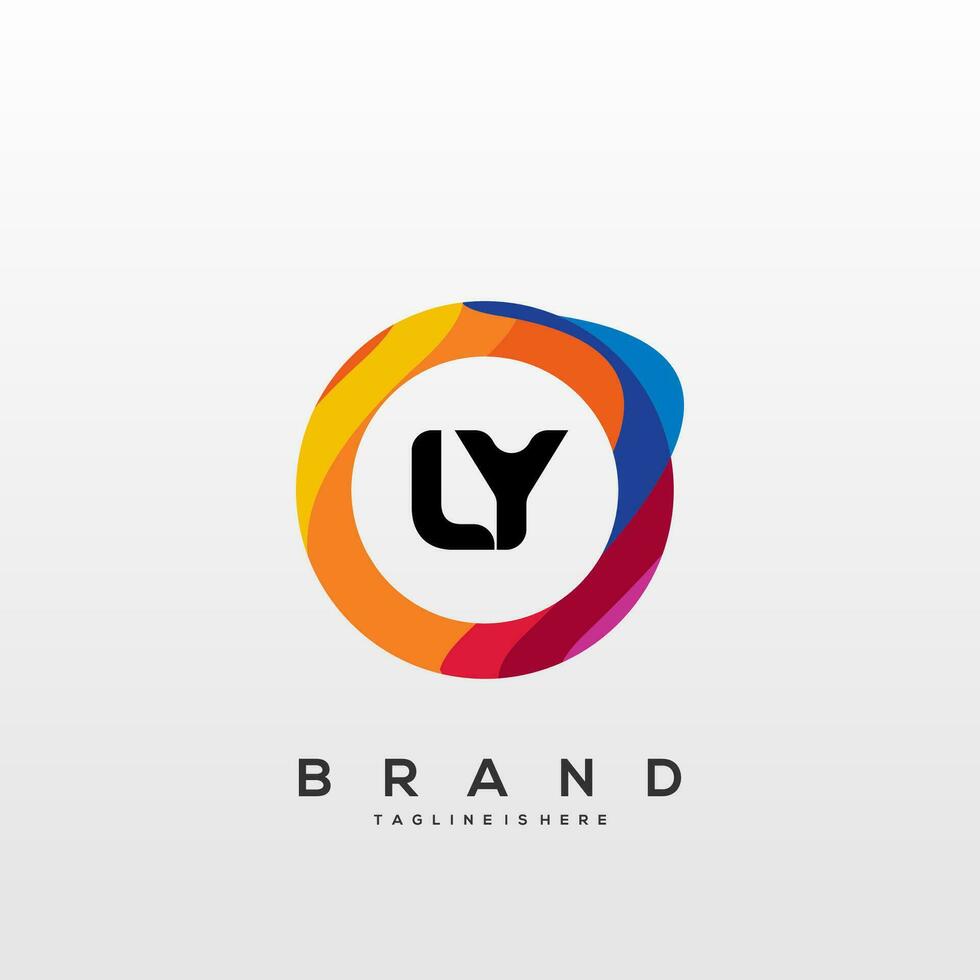 lettre ly pente Couleur logo vecteur conception