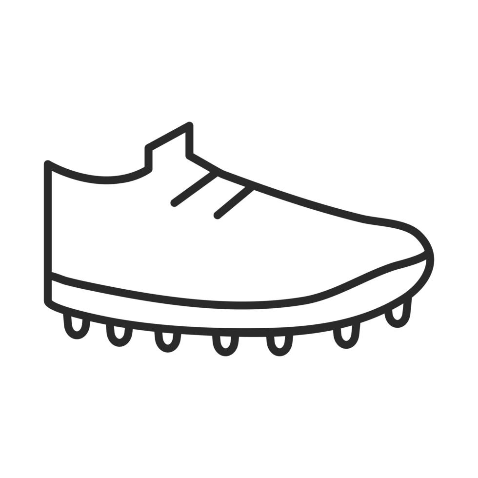 icône de style de ligne de tournoi de sports récréatifs de la ligue d'équipement de chaussures de jeu de football vecteur