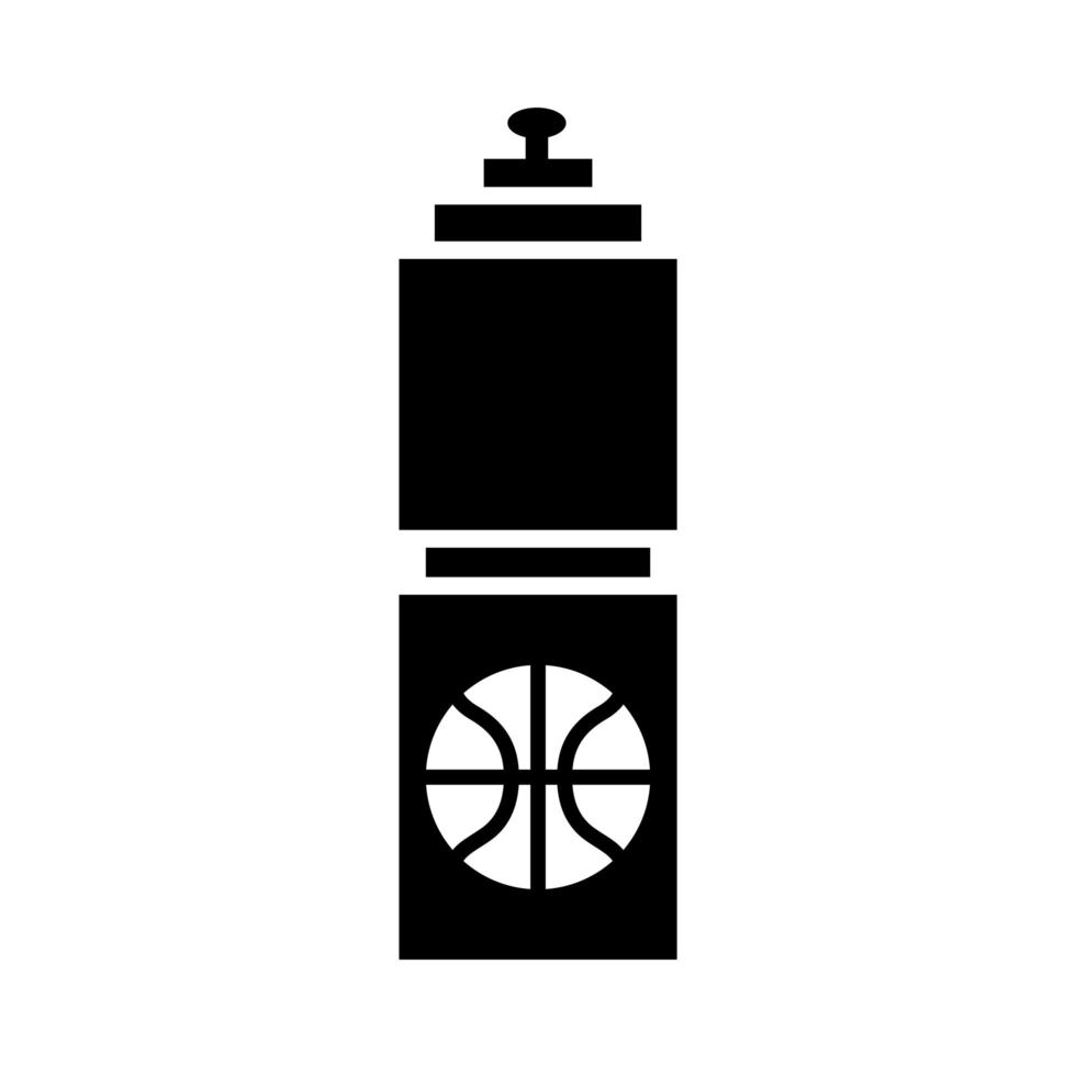 jeu de basket-ball bouteille d'hydratation équipement loisirs sport silhouette style icône vecteur