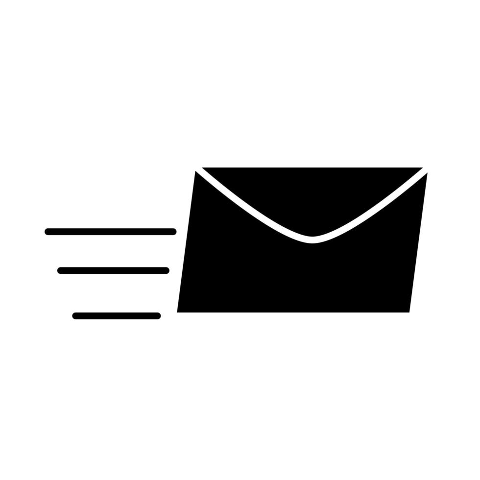 livraison emballage service courrier courrier rapide distribution silhouette style icône vecteur