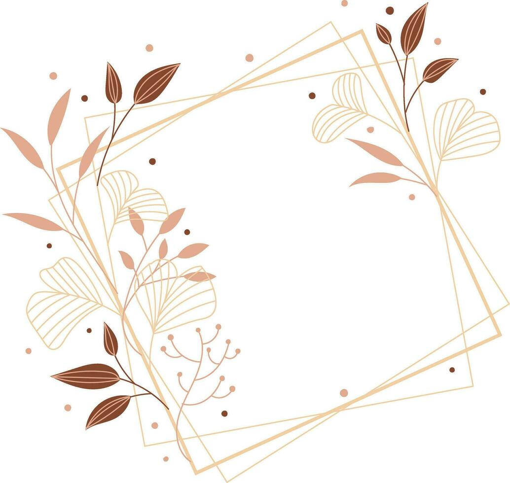 décoratif Cadre avec branches et feuilles isolé icône vecteur illustration conception